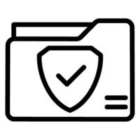 secure folder line icon vector