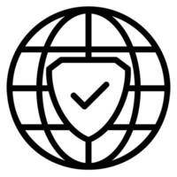 icono de línea de seguridad de internet vector