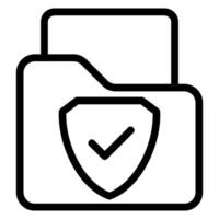 secure folder line icon vector