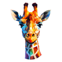 AI Generated Cartoon Artistic Giraffe No Background Applicable to any Context Perfect for Print on demand Merchandise png