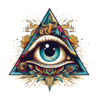 AI Generated The Eye That Sees it All The Eye of Providence No Background Image Applicable to any context perfect for print on demand merchandise png