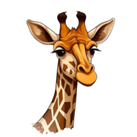AI Generated Cartoon Artistic Giraffe No Background Applicable to any Context Perfect for Print on demand Merchandise png