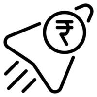 rupee line icon vector