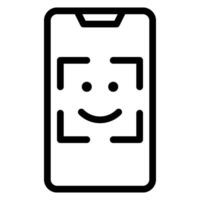 face id line icon vector
