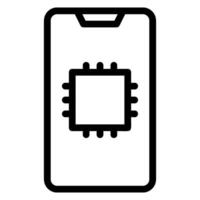 icono de línea de procesador vector