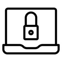 cyber security line icon vector