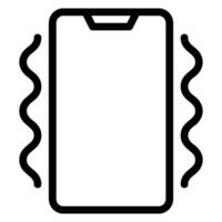 phone vibration line icon vector