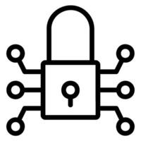 cyber security line icon vector