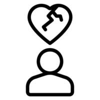 broken heart line icon vector