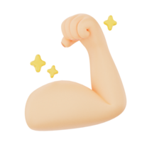 Strong arm flexing 3D hand gesture icon png