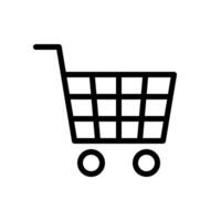 Shopping cart, online shopping concept icon in line style design isolated on white background. Editable stroke. vector