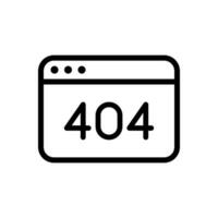 404 error web page icon in line style design isolated on white background. Editable stroke. vector
