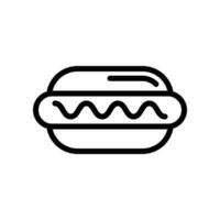 Hot dog icon in line style design isolated on white background. Editable stroke. vector