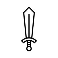 Sword icon in line style design isolated on white background. Editable stroke. vector