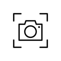 Capture, take screenshot, snap shot, camera icon in line style design isolated on white background. Editable stroke. vector