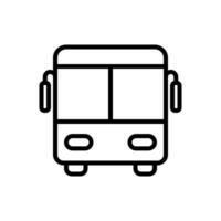 Bus front view icon in line style design isolated on white background. Editable stroke. vector