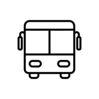 Bus front view icon in line style design isolated on white background. Editable stroke. vector