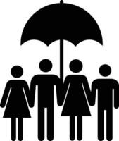 Umbrella protection icon symbol vector image. Illustration of the safety protect umbrella security design image