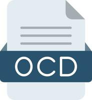 OCD File Format Line Icon vector