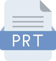 PRT File Format Line Icon vector