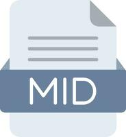 MID File Format Line Icon vector