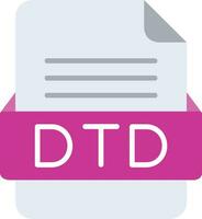 DTD File Format Line Icon vector