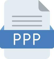 PPP File Format Line Icon vector