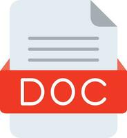 DOC File Format Line Icon vector