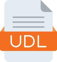 udl archivo formato línea icono vector