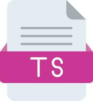 TS File Format Line Icon vector