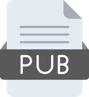 PUB File Format Line Icon vector