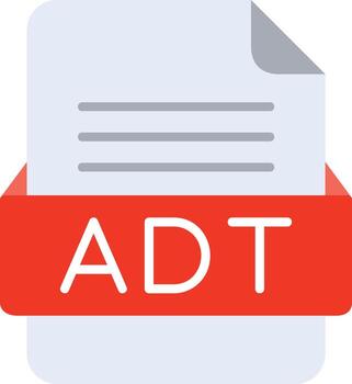 ADT File Format Line Icon vector