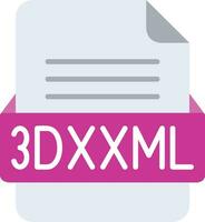 3DXXML File Format Line Icon vector