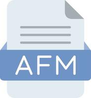 afm archivo formato línea icono vector