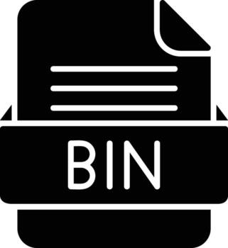 BIN File Format Line Icon vector