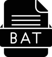 BAT File Format Line Icon vector