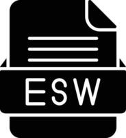 ESW File Format Line Icon vector