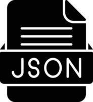 json archivo formato línea icono vector