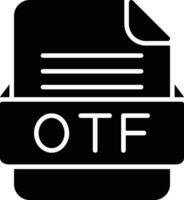 OTF File Format Line Icon vector