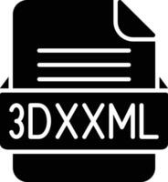 3DXXML File Format Line Icon vector