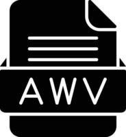 AWV File Format Line Icon vector