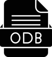 ODB File Format Line Icon vector