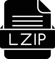 lzip archivo formato línea icono vector