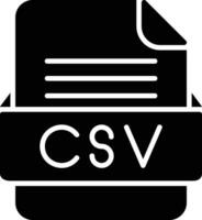 csv archivo formato línea icono vector