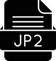 jp2 archivo formato línea icono vector