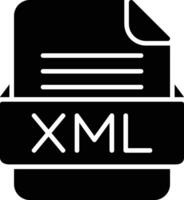 XML File Format Line Icon vector