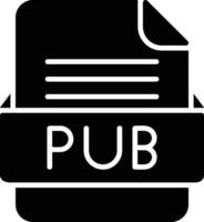 PUB File Format Line Icon vector