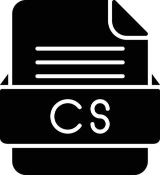 CS File Format Line Icon vector