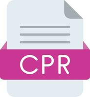 cpr archivo formato línea icono vector