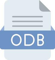 ODB File Format Line Icon vector